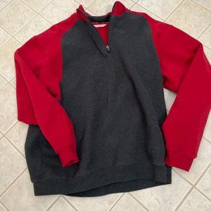 Men's Large Cutter and Buck  heavy sweatshirt, gray and maroon